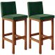 Kit 02 Banquetas Altas Para Cozinha Sala De Jantar Fixa Alya L02 Facto Verde Musgo - Lyam Decor