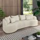 Sofá Living Decorativo Salinas 4 Lugares com Almofadas 270cm Modulado Bouclê Off White G33 - Gran Belo