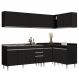 Armário de Cozinha Modulado de Canto 6 Peças CP33 com Pia Inox Preto - Lumil