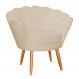 Poltrona Decorativa para Sala de Estar Charm Suede Bege - Montanaris Decor