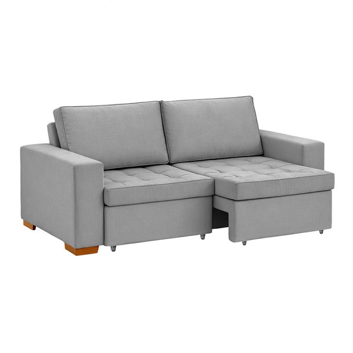 Sofá 3 Lugares Retrátil Classic Linho Cinza