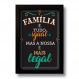 Quadro Decorativo Frase Família Para Sala Quarto 33x43 cm