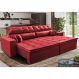 Sofá Retrátil e Reclinável 2,02m Luxos Cama inBox Velusoft Vermelho