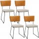 Kit 04 Cadeiras Decorativas Sala De Jantar Allana L02 Couríssimo Whisky Linho Cru - Lyam Decor