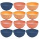 Kit 12 Cumbucas Bowls de Bambu Plástico 12x6cm Stripes Lyor Sobremesa Cereais Frutas Sortido