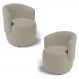 Kit 02 Poltronas Decorativas Aisha Orgânica Suede Bege - Desk Design