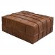 Puff Decorativo Sala de Estar Frances Trio Couro Caramelo G72 - Gran Belo