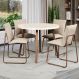 Conjunto Sala de Jantar 4 Cadeiras Bolzano Carraro Petra e Rosê
