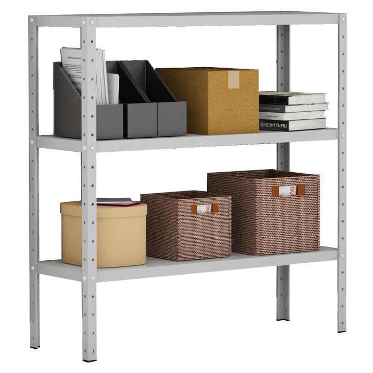 Estante Bariloche 3 Prateleiras 30 cm Cinza