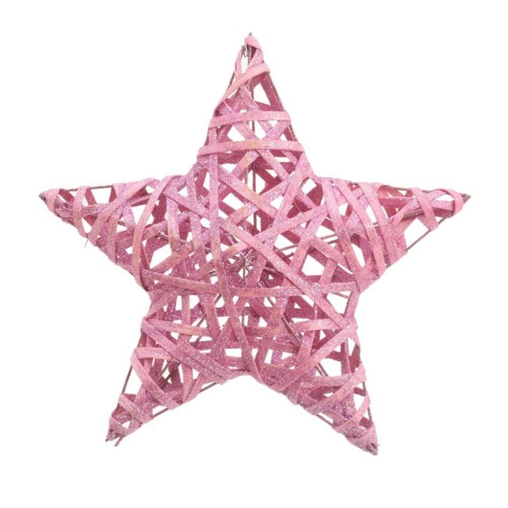 Estrela Decoração Natal 30Cm Cor Rosa 1 Unidade Plástico