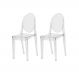 Kit 2 Cadeiras Victoria Ghost Transparente Sala Cozinha Jantar