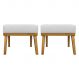 Kit 2 Puff Decorativo Retangular Para Sala Quarto Penteadeira Firenze Corino Branco
