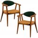 Kit 02 Poltronas Decorativas Para Sala de Estar Cecília L02 Couríssimo Verde Musgo Whisky - Lyam