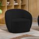 Poltrona Decorativa Sala de Estar Íbis Encosto Fixo Veludo Preto G33 - Gran Belo