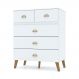 Cômoda para Quarto 05 Gavetas Milão Branco - Pallazio