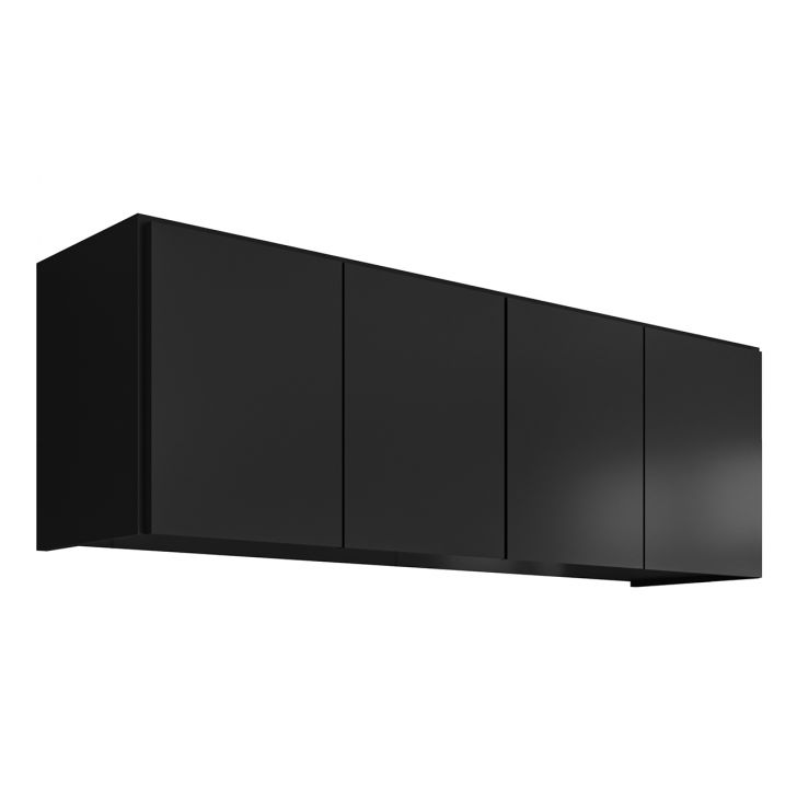 Armário Aéreo Multiuso Lavanderia 118cm Monna Preto Z34     - Mpozenato