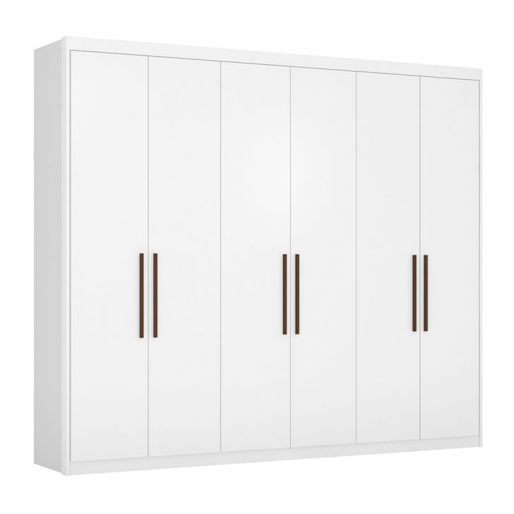 Guarda-roupa Casal Sumatra 6 Portas 3 Gavetas Branco