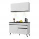 Armário de Cozinha Compacta 120cm com Leds Veneza Up Multimóveis V2012 Branco/Preto