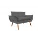 Namoradeira Decorativa para Sala de Estar Opala Suede Cinza - Montanaris Decor