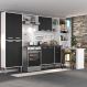 Cozinha Completa c/ Mesa Dobrável Siena Multimóveis MP2039 Branca/Preta