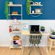 Home Office Escrivaninha Hairpin e Estante Torre Slim Industrial Natural e Branco