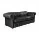 Kit Dois Sofás Chesterfield Capitone Luis XV Vicenzo Couro Eco Preto 1,80 / Decoracao, sala tv estar, recepçao