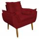 Poltrona Decorativa para Sala de Estar Opala Suede Vermelho - Montanaris Decor
