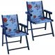 Kit 2 Cadeira Praia Dobrável Madeira Black-Cinza Floral