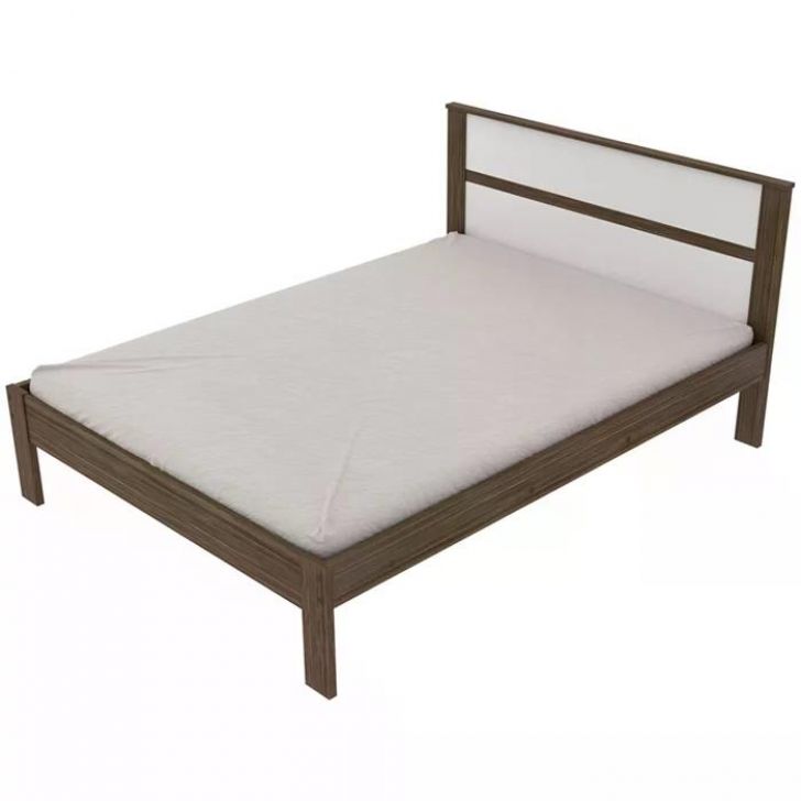 Cama Casal CM8005 Nogal Branco Tecno Mobili