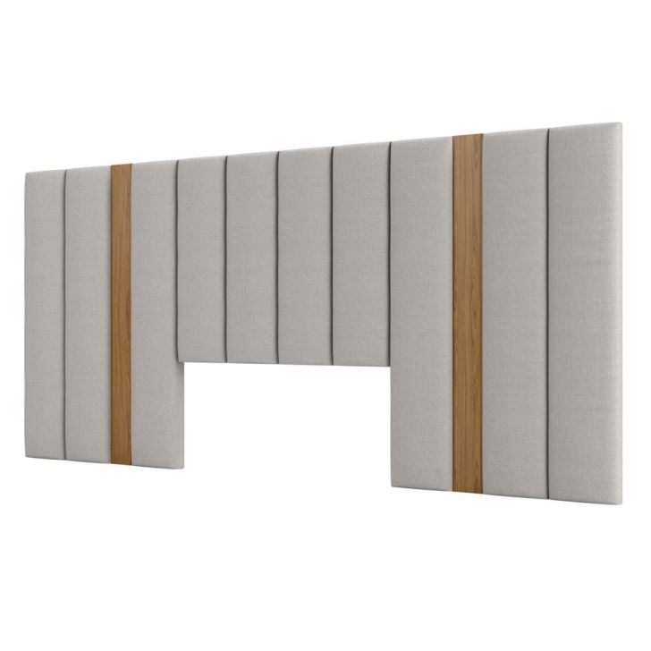 Cabeceira Para Cama Box Casal 275cm Estofado Liso Dalla D01 Freijó - Mpozenato