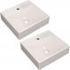 Kit 02 Cubas de Apoio Quadrada Para Banheiro Lavabo C01 Q39W Bege - Lyam Decor