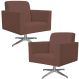 Kit 02 Poltronas Decorativas Base Giratória Para Sala de Estar Helô L02 Suede Rosê - Lyam Decor