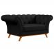 Sofá para Sala de Estar 150cm 1 Lugar Base Madeira Império C-05 Corano Preto - Domi