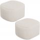 Kit 2 Puffs Decorativos Orgânico para Living Quarto 70cm Doha W01 Linho Cru - Lyam Decor