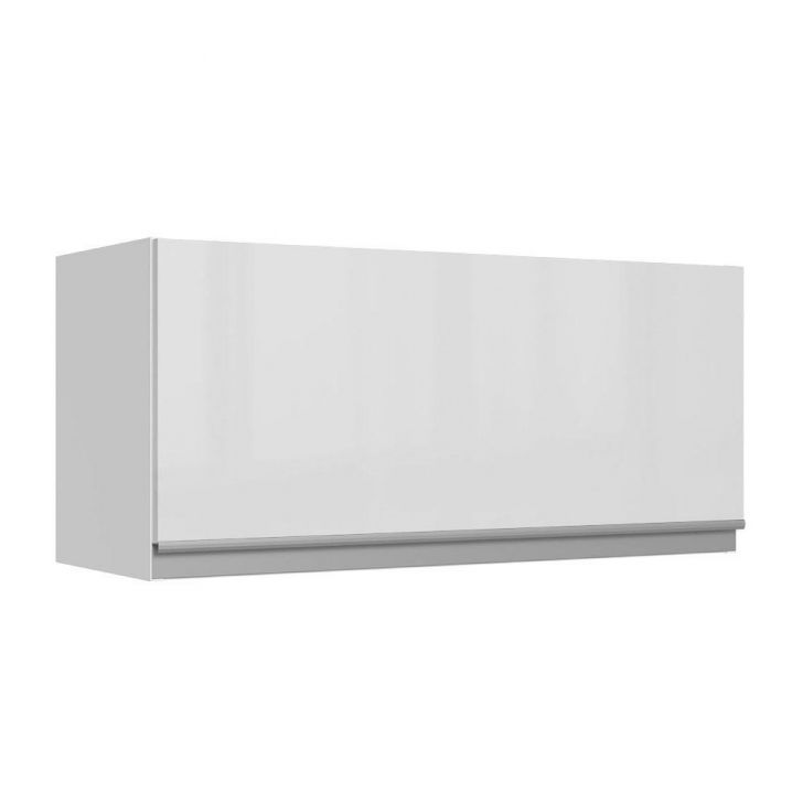 Armário de Cozinha Aéreo 100% MDF 70 cm 1 Porta Basculante Frente Branco Brilho Acordes Madesa