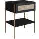 Mesa de Cabeceira 01 Gaveta com Telinha Industrial Indy A03 Nero Dourado - Lyam Decor