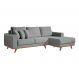 Image of Sofá 3 Lugares Lombok com Chaise Direito Veludo Cinza MO173UP07TBWMOB