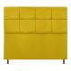 Cabeceira Estofada Damares 140 cm Casal Com Botonê Suede Amarelo - Amarena Móveis