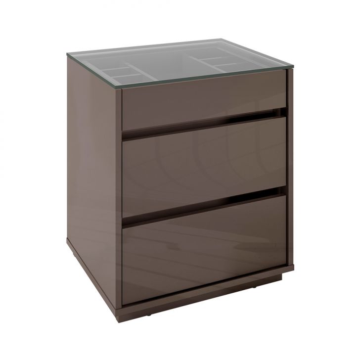Mesa De Cabeceira Belize 3 Gavetas Cinza