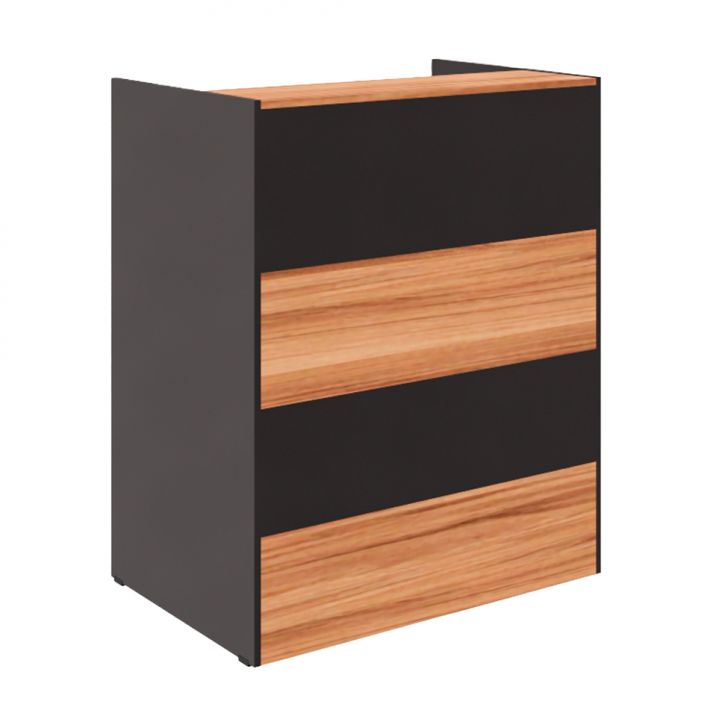 Balcão Recepção Nogal Sevilha e Preto 90 cm