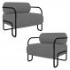 Poltrona Decorativa para Sala Industrial Kit 2 Kira Z08 Boucle Cinza - Mpozenato
