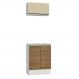 Kit Armário de Cozinha 60 cm 100% MDF 2 Portas e 1 Suspensa Com Tampo Branco/Rustic/Crema Smart Madesa