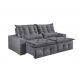 Image of Sofá 4 Lugares Retrátil e Reclinável França Suede Cinza MO173AC07QWQMOB