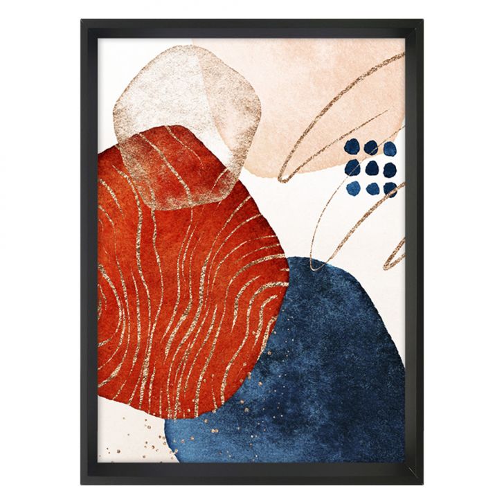 Quadro Abstrato Formas I com Vidro Colorido 60x90 cm