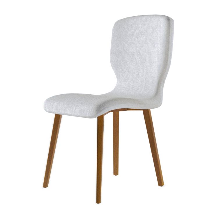 Cadeira Decorativa Sala de Jantar Madeira Maciça Parker Linho Cinza Claro G13 - Gran Belo