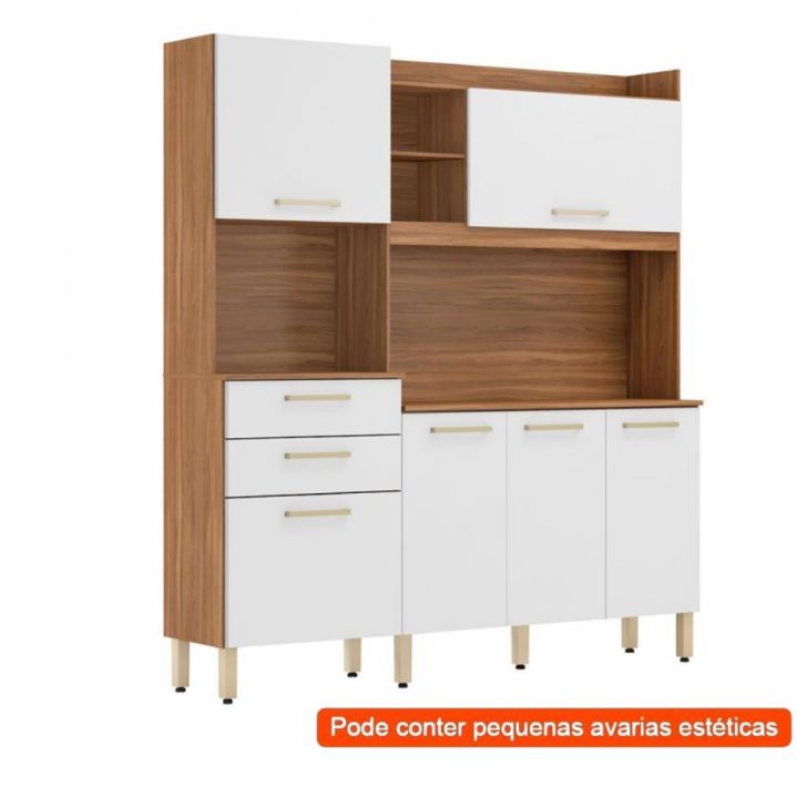 [OUTLET] Armário de Cozinha Select 6 Portas 2 Gavetas Amendola e Branco