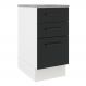 Balcão Armário de Cozinha 40 cm 3 Gavetas Branco/Preto Agata Madesa