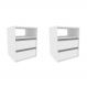 Conjunto com 2 Mesas de Cabeceira Amora 2 Gavetas Branco