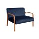 Poltrona Namoradeira 2 Lugares Anita - Suede Azul Marinho