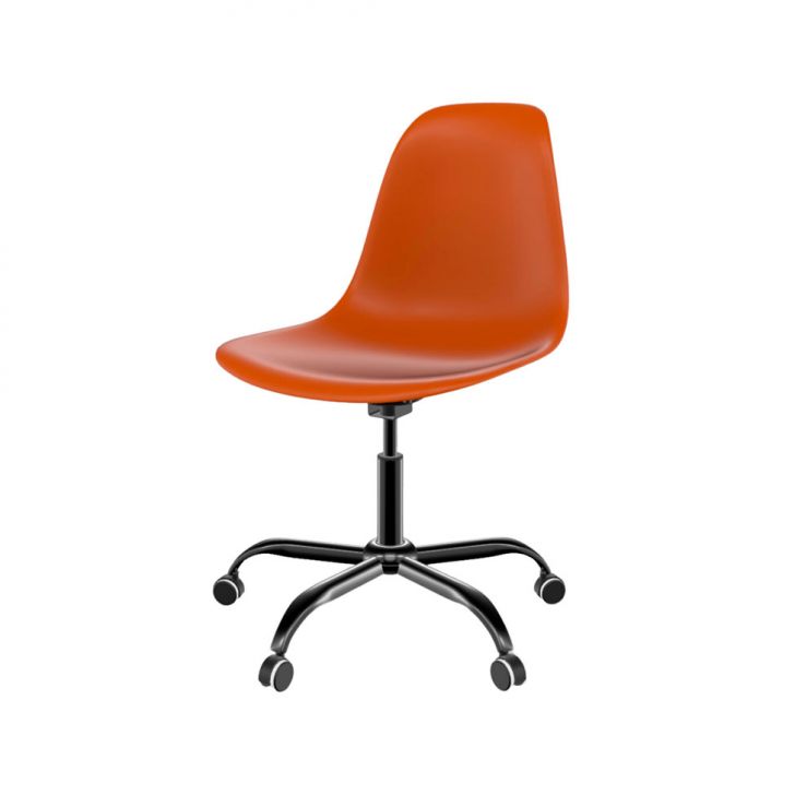 Cadeira Eames Office Terracota e Preta